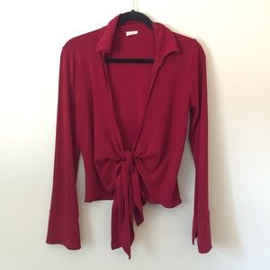 Burgundy tie top